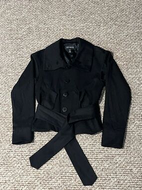 Club Monaco Black Belted Button Jacket